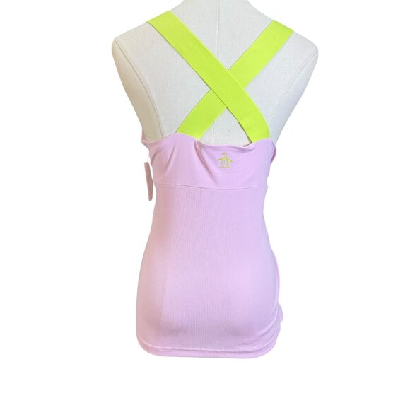 Original Penguin Pink Athletic Tank Top/Cami Size M NWT Neon Green Cross-Back - Picture 6 of 9